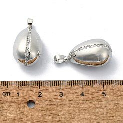 Brass Micro Pave Cubic Zirconia Pendants&nbsp;KK-D094-01P