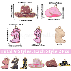 18Pcs 9 Styles Western Cowboy Theme Alloy Enamel Pendants&nbsp;ENAM-BM0001-21