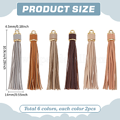 12Pcs 6 Colors Imitation Leather Tassel Big Pendants Decorations&nbsp;FIND-PH0024-17