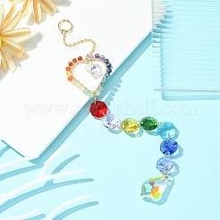Glass Teardrop Pendant Decorations&nbsp;HJEW-JM01112-04