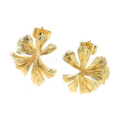 Ginkgo Leaf Brass Stud Earrings&nbsp;EJEW-F389-11G
