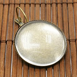 25mm Transparent Clear Domed Glass Cabochon Cover for Brass Photo Leverback Earring Making&nbsp;KK-X0013-NF