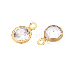 Brass+Cubic Zirconia Charms&nbsp;KK-T070-13C-A