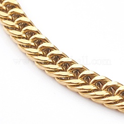 Men's 304 Stainless Steel Diamond Cut Curb Chain Bracelets&nbsp;BJEW-JB06019-02