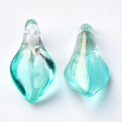 Transparent Spray Painted Glass Pendants&nbsp;X-GLAA-S054-007B-01