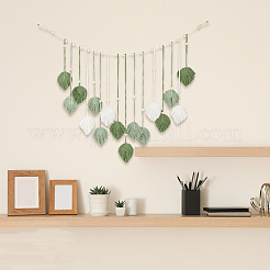 Leaf Polyester Macrame Wall Hanging Boho Decor&nbsp;AJEW-WH20006-213B