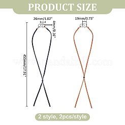 4Pcs 2 Style Cowhide Leather Pendant Decorations&nbsp;HJEW-ME00073