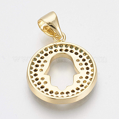 Brass Micro Pave Cubic Zirconia Pendants&nbsp;ZIRC-Q018-024G