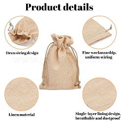 30Pcs 6 Styles Polyester Imitation Burlap Packing Pouches Drawstring Bags&nbsp;ABAG-YW0001-08