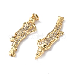Brass Micro Pave Cubic Zirconia Pendants&nbsp;KK-E068-VF282
