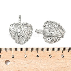 Brass Micro Pave Clear Cubic Zirconia Pendants&nbsp;KK-B139-01P
