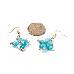 Bling Glass Clover Dangle Earrings&nbsp;EJEW-JE05196