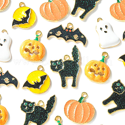 30Pcs 6 Styles Halloween Rack Plating Alloy Enamel Pendants&nbsp;PALLOY-CJ0002-32