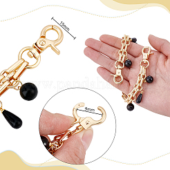 Black Plastic Pearl Tassel Iron Decorative Bag Chains&nbsp;HJEW-PH01993