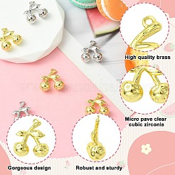 6Pcs 2 Colors Brass Pendants&nbsp;KK-CJ0003-12