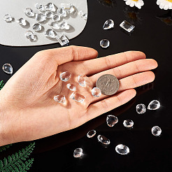 40Pcs 8 Styles Transparent Glass Rhinestone Cabochons&nbsp;RGLA-TA0001-08