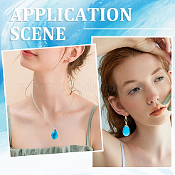 40Pcs Faceted Teardrop Glass Pendants&nbsp;GLAA-SP0001-11D
