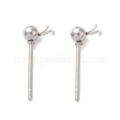 Non-Tarnish 304 Stainless Steel Ball Post Stud Earring Findings&nbsp;STAS-Z035-03P