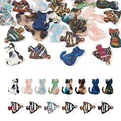 28Pcs 14 Styles Opaque Acrylic Pendants&nbsp;SACR-TA0001-11