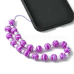 Round Acrylic Beaded Mobile Straps&nbsp;HJEW-JM01249