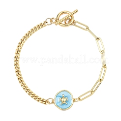 Ocean Theme Brass Enamel Link Bracelets&nbsp;BJEW-JB13800-01