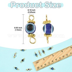 20Pcs Resin Evil Eye Round Bead with 304 Stainless Steel Connector Charms&nbsp;PALLOY-FS00071-02