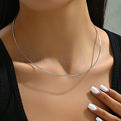 Non-Tarnish 201 Stainless Steel Simple Thin Collar Necklace&nbsp;QV1917-2