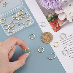 10 Pairs 2 Colors Brass Huggie Hoop Earrings&nbsp;EJEW-BBC0002-20
