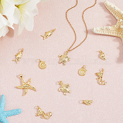 12Pcs 6 Style Brass Pendants&nbsp;KK-BBC0019-36