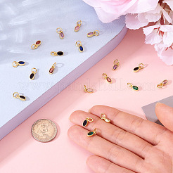 20Pcs Brass Micro Pave Cubic Zirconia Pendants&nbsp;KK-TA0002-25