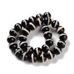 Natural Tibetan Striped Pattern dZi Agate Beads Strands&nbsp;G-B084-A04-01