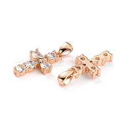 Brass Micro Pave Cubic Zirconia Pendant&nbsp;LS-ZIRC-P089-21RG