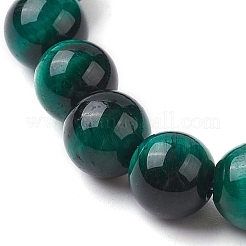 Dyed Natural Tiger Eye Beaded Stretch Bracelets&nbsp;BJEW-TA00462-03