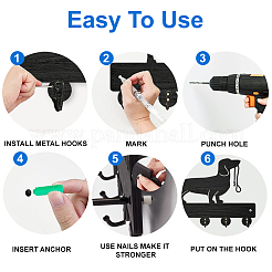 Wood & Iron Wall Mounted Hangers&nbsp;HJEW-WH0055-029