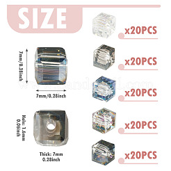 100Pcs 5 Colors Electroplated Glass Beads&nbsp;EGLA-TADJ0001-09