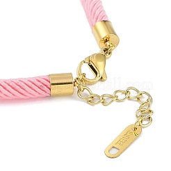 Ion Plating(IP) 304 Stainless Steel ID Bracelets for Women&nbsp;BJEW-K254-20G-03