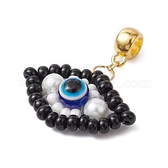 Handmade Glass Seeds European Dangle Charms&nbsp;PALLOY-MZ00349-04