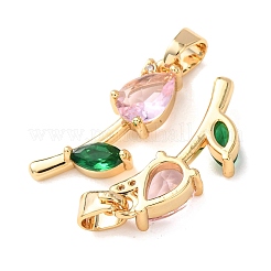 Brass Micro Pave Cubic Zirconia Pendants&nbsp;KK-A284-13G-02