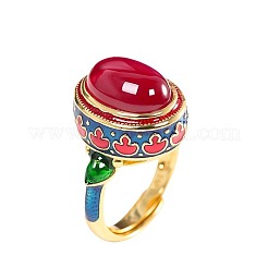 Oval Lab Grown Red Corundum Rings&nbsp;FS-WGCB007-01