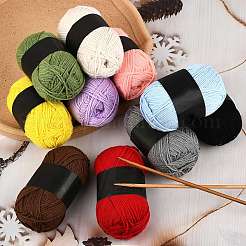 10Pcs 10 Colors Polyester Yarn for Knitting & Crochet&nbsp;YCOR-SZ0001-03A