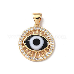 Lampwork Evil Eye Pendants with Clear Cubic Zirconia&nbsp;ZIRC-L102-11G-03