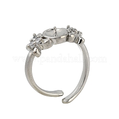 Adjustable Brass Cuff Rings&nbsp;X-ZIRC-F076-02P