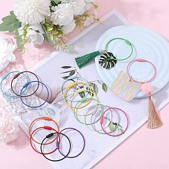 32Pcs 16 Colors Baking Paint Stainless Steel Cable Wire Keychain&nbsp;AJEW-SC0002-21