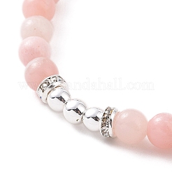 4Pcs 4 Style Natural & Synthetic Mixed Gemstone Round Beaded Stretch Bracelets Set&nbsp;BJEW-JB09082