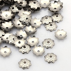 Tarnish Resistant 8-Petal 304 Stainless Steel Flower Bead Caps&nbsp;STAS-N027-01