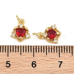 Brass Micro Pave Cubic Zirconia Charms&nbsp;KK-Q085-09G-01