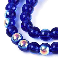 Electroplate Transparent Glass Beads Strands&nbsp;EGLA-Q132-4MM-A16