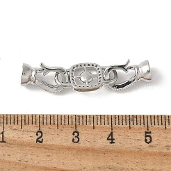 Brass Pave Clear Cubic Zirconia Fold Over Clasps&nbsp;KK-M320-13P