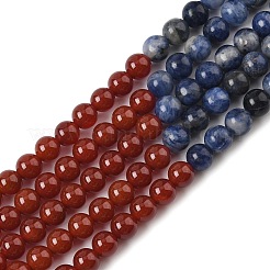 Chakra Natural Yellow Jade & Crystal Quartz & Green Aventurine & Rose Quartz & Carnelian & Sodalite & Amethyst Beads Strands&nbsp;G-NH0002-E03-8mm