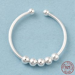 925 Sterling Silver Open Cuff Rings&nbsp;RJEW-P091-01A-S